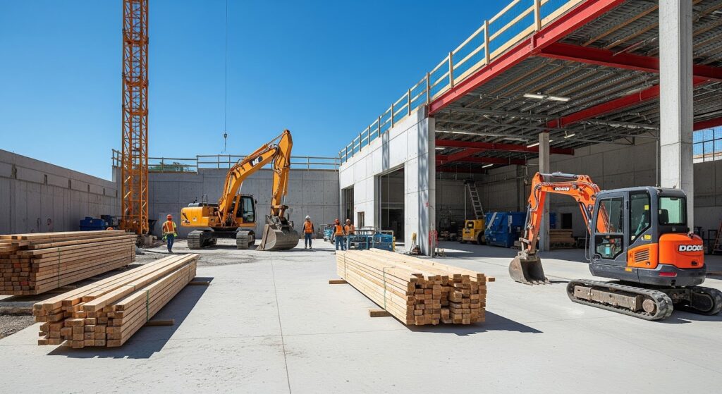 Tidy construction site showing the benefits of professional debris removal
