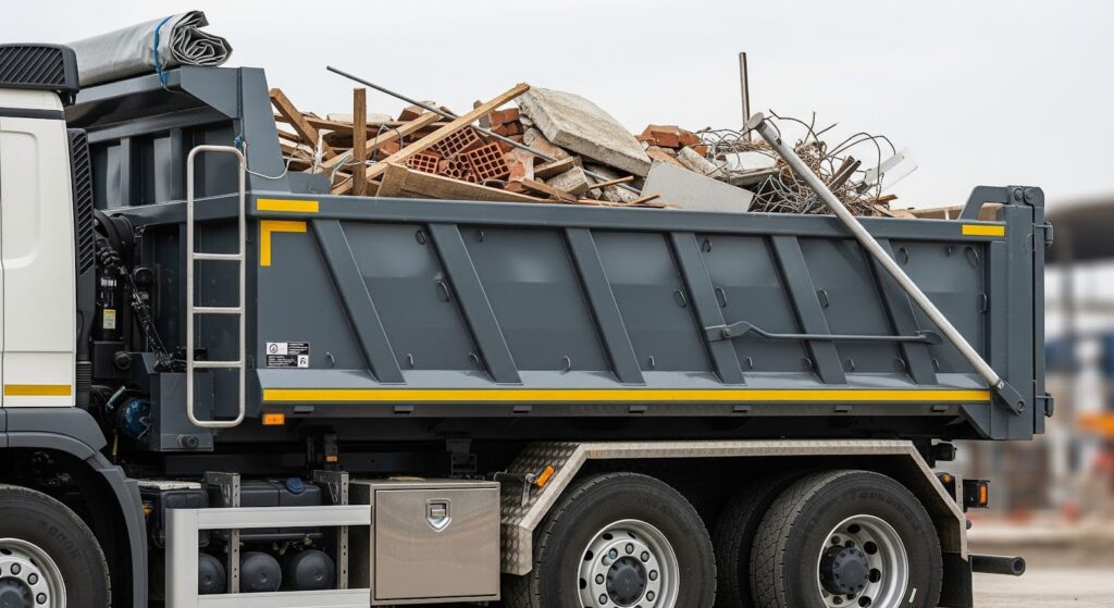 Commercial truck specifically designed for hauling construction debris