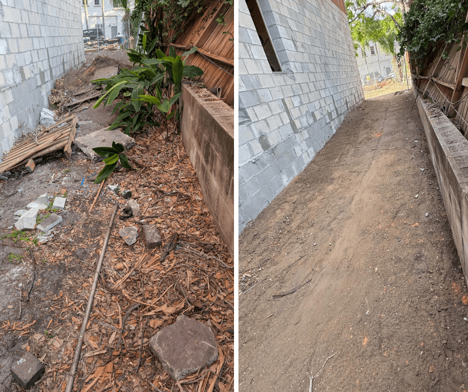 Team quickly clearing a site